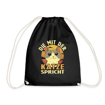 Cat Mom Gift Cat Mom Cat Lover - Drawstring Bag - black - Front
