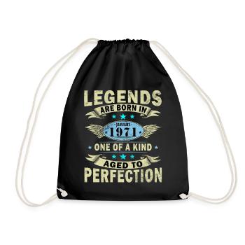 55e anniversaire Original janvier Né en 1971 - Sac de sport léger - noir - Devant