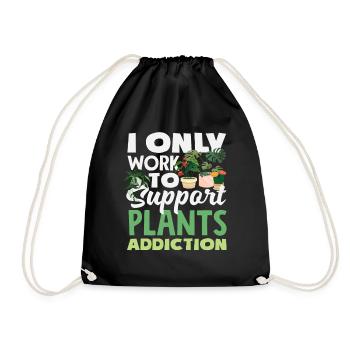Travailler pour soutenir mon addiction aux plantes - Sac de sport léger - noir - Devant