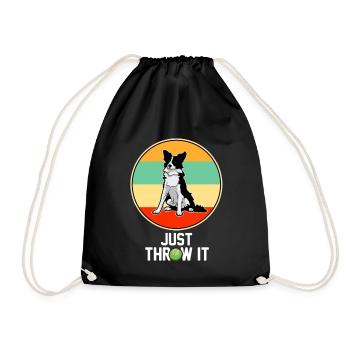 Border Collie rétro : il suffit de lancer un art amoureux des chiens - Sac de sport léger - noir - Devant