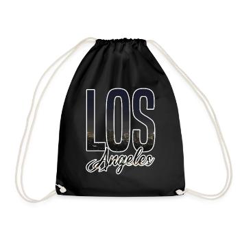 Los Angeles Skyline Lettering - Drawstring Bag - black - Front