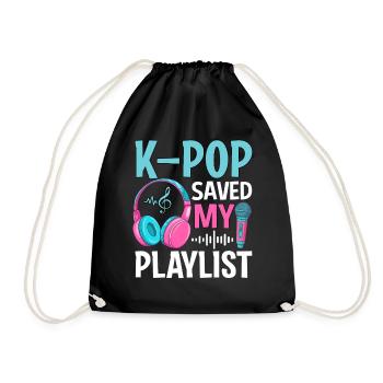K-Pop Saved My Playlist - Turnbeutel - Schwarz - Vorne
