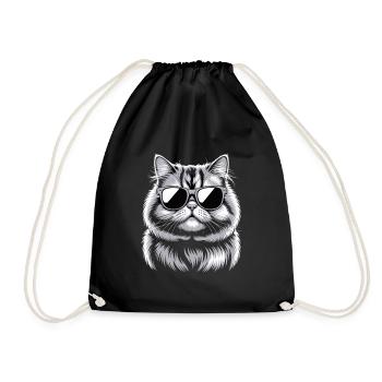 Chat persan - Sac de sport léger - noir - Devant