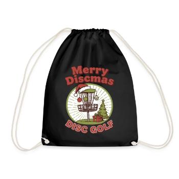Joyeux Discmas Disc Golf Panier de Disques Volant Drôle - Sac de sport léger - noir - Devant