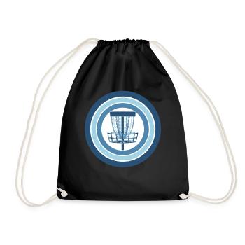 Disc Golf Basket Flying Disc Frisbee Golf Scene - Drawstring Bag - black - Front