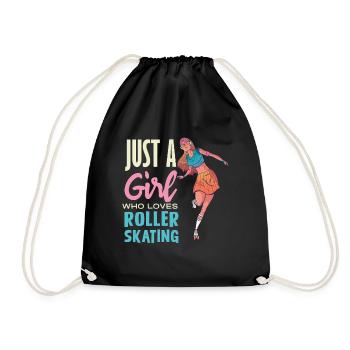 Just a Girl Loves Roller Skating - Turnbeutel - Schwarz - Vorne