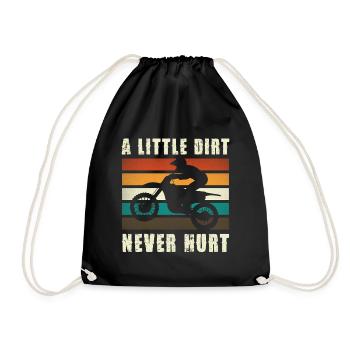 A Little Dirt Motocross Retro - Drawstring Bag - black - Front