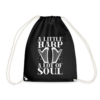 Harmonica Musican Little Harp Lot Of Soul - Drawstring Bag - black - Front
