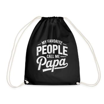 Lieblingsmenschen nennen mich Papa - Turnbeutel - Schwarz - Vorne