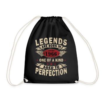 Les légendes sont nées en janvier 1966 - Sac de sport léger - noir - Devant