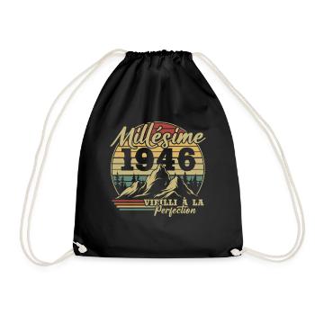 Vintage 1946 - Drawstring Bag - black - Front