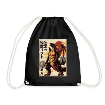 Kaiju Deadlift Dragon Gym de fitness des monstres japonais - Sac de sport léger - noir - Devant
