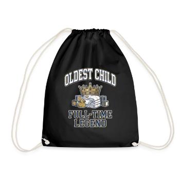 Oldest Child Full Time Legend Sibling Crown - Drawstring Bag - black - Front