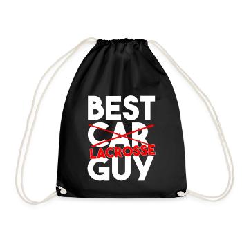Best Lacrosse Guy Sports Player Coach - Drawstring Bag - black - Front