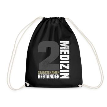2. Staatsexamen Medizin - Turnbeutel - Schwarz - Vorne