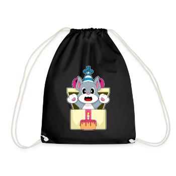 Gâteau d’anniversaire chat - Sac de sport léger - noir - Devant