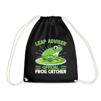 Frog Catcher Leap Adviser Frog - Drawstring Bag - black - Front