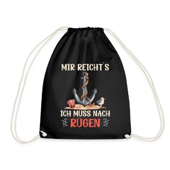 Island of Rügen I'VE HAD ENOUGH, I HAVE TO GO TO RÜGEN - Drawstring Bag - black - Front