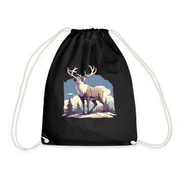 Reindeer Reindeer - Drawstring Bag - black - Front