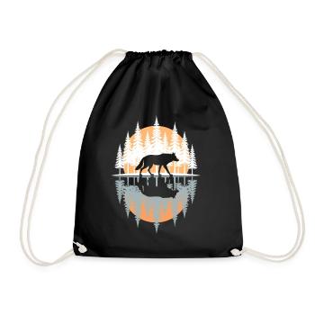 Wolf, Forest, Nature, Wilderness, Outdoor, Animal - Drawstring Bag - black - Front