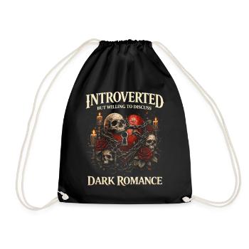 Introverted But Willing To Discuss Dark Romance - Drawstring Bag - black - Front