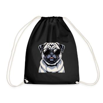 Mops - Turnbeutel - Schwarz - Vorne
