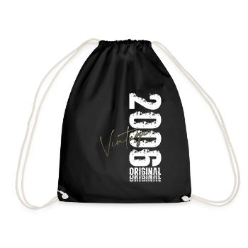 20th Birthday Shirt – Original 2006 Vintage Retro - Drawstring Bag - black - Front