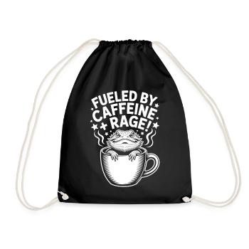 Coffee Sayings Caffeine Funny Coffee Gift - Drawstring Bag - black - Front