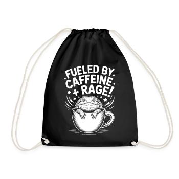 Coffee Sayings Caffeine Funny Coffee Gift - Drawstring Bag - black - Front