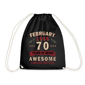 70th Anniversary – Year – February 1956 - Drawstring Bag - black - Front