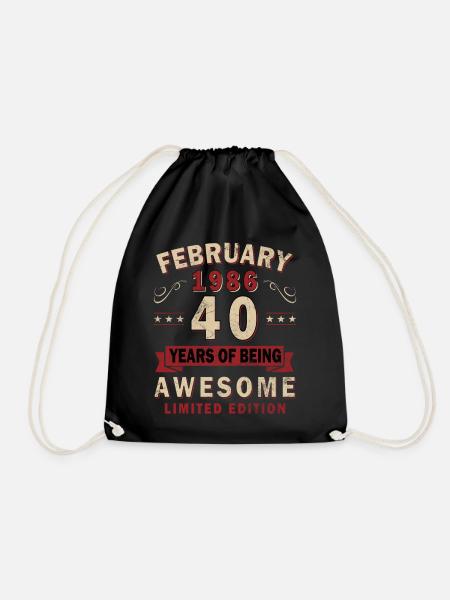 40e anniversaire – Année – février 1986 - Sac de sport léger - noir
