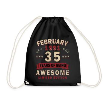 Février 1991 - Don février 1991 - Sac de sport léger - noir - Devant