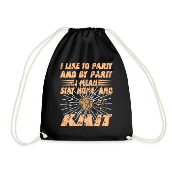 Reste à la maison et tricote un drôle d’humour introverti - Sac de sport léger - noir - Devant