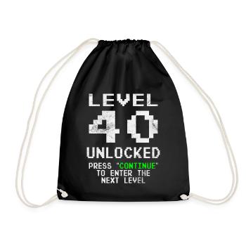 40e anniversaire niveau 40 débloqué cadeau du 40e anniversaire - Sac de sport léger - noir - Devant