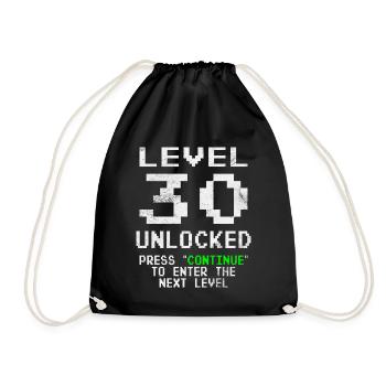 Level 30 Unlocked - Drawstring Bag - black - Front