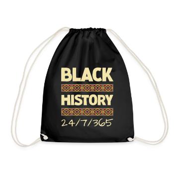 Black History 24/7/365 - Drawstring Bag - black - Front