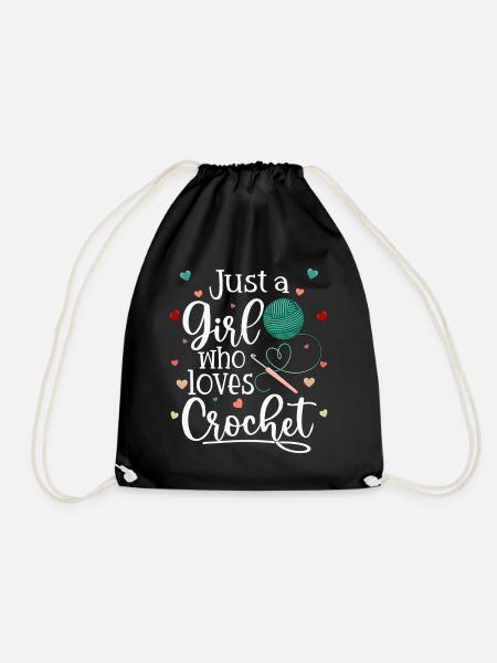 Just a Girl Who Loves Crochet - Turnbeutel - Schwarz