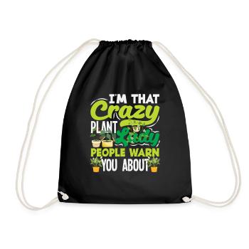 Crazy Plant Lady Plant Lover Mom Mom - Drawstring Bag - black - Front