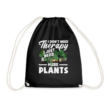 I need more plants plant lover - Drawstring Bag - black - Front