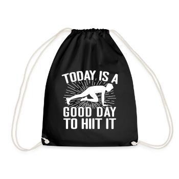Gym Junkies Today A Good Day To Hiit Calisthenics - Drawstring Bag - black - Front