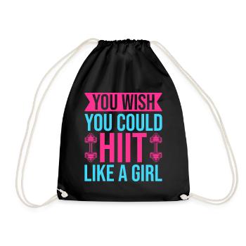 Fitness Fanatics Hiit Like A Girl Calisthenics Gym - Drawstring Bag - black - Front