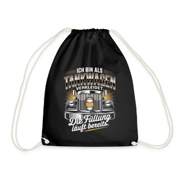 Carnival Disguised as a Tanker Truck Bachelor Party Costume Beer - Drawstring Bag - black - Front