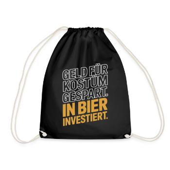 Carnival Money Saved for Costume Beer Booze Party - Drawstring Bag - black - Front