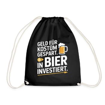 Carnival Money Saved for Costume Beer Booze Party - Drawstring Bag - black - Front