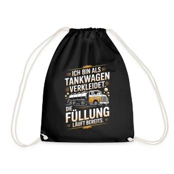 Carnival Disguised as a Tanker Truck Bachelor Party Costume Beer - Drawstring Bag - black - Front
