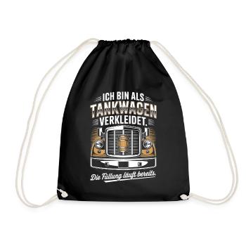 Carnival Disguised as a Tanker Truck Bachelor Party Costume Beer - Drawstring Bag - black - Front