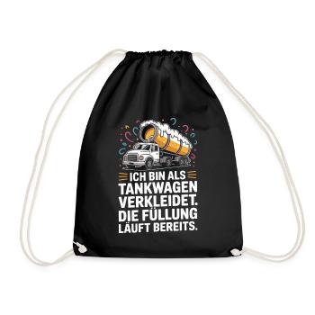 Carnival Disguised as a Tanker Truck Bachelor Party Costume Beer - Drawstring Bag - black - Front