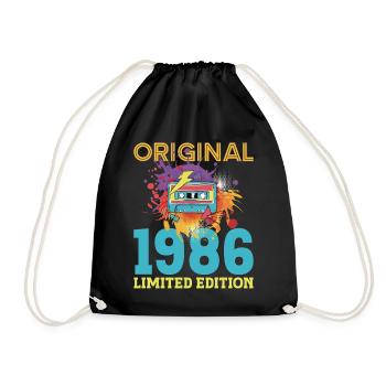 Anniversaire 40 ans 1986 Cassette Vintage Rétro - Sac de sport léger - noir - Devant
