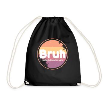 Bruh Retro Mom Logo - Drawstring Bag - black - Front