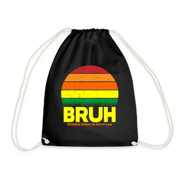 Bruh Retro Sunset Logo - Sac de sport léger - noir - Devant